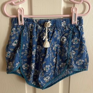 Pink Chicken Blue Floral Kids Shorts